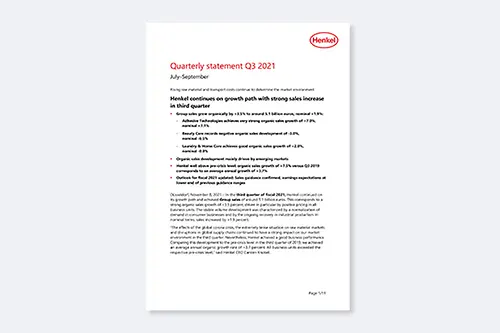 Quarterly Statement Q3 2021