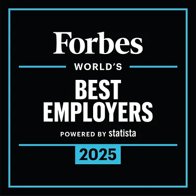 Het logo van de Forbes World's Best Employers Award.