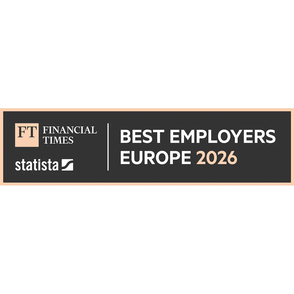 Het logo van de “Best Employers Europe 2026”-prijs.