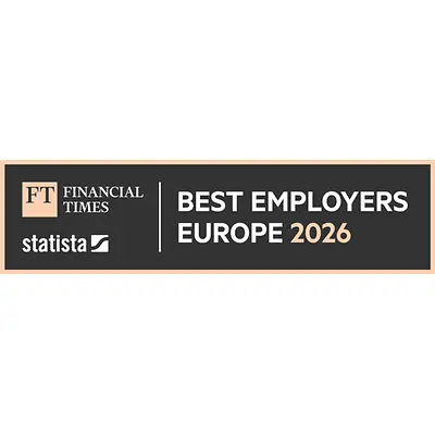 Het logo van de “Best Employers Europe 2026”-prijs.