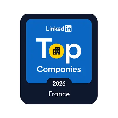 Het logo van “LinkedIn top companies”.